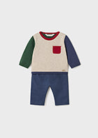 Colorblock Sweater Pant Set