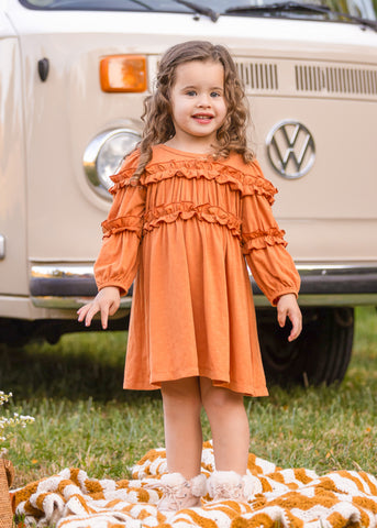 Tangerine Textured Knit Dress