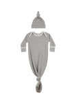 Lagoon Micro Stripe Knotted Gown + Hat