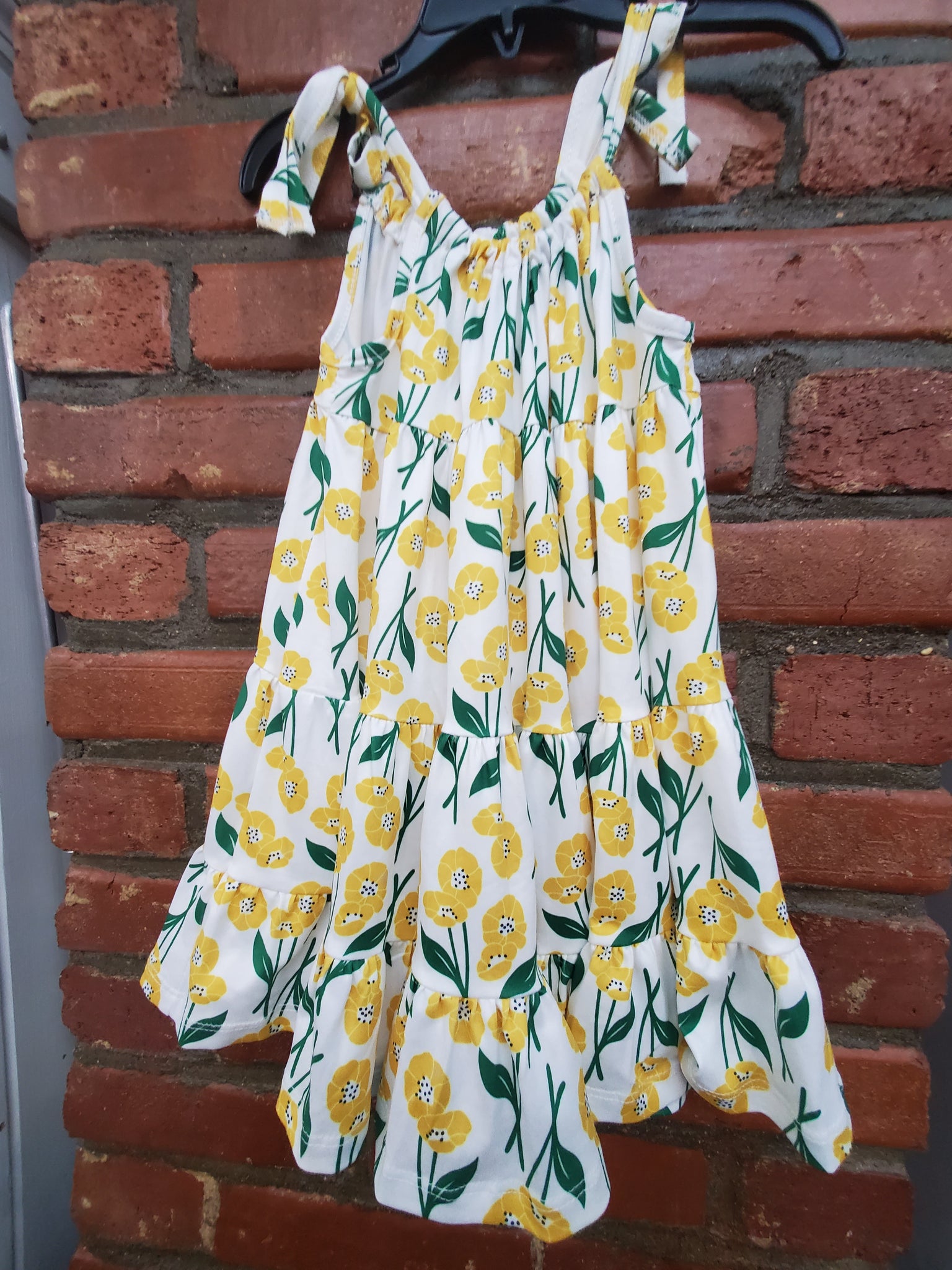 Sunshine and Play-Yellow Floral Knit Dress