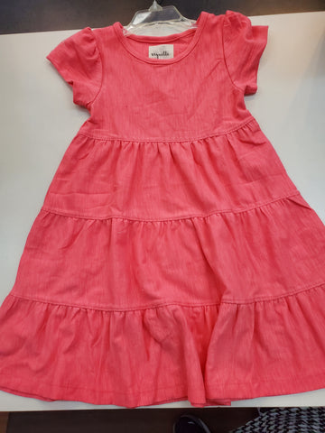 Iona-Coral Tiered Dress