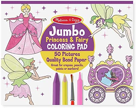 jumbo princess and fairy coloring pad #4263