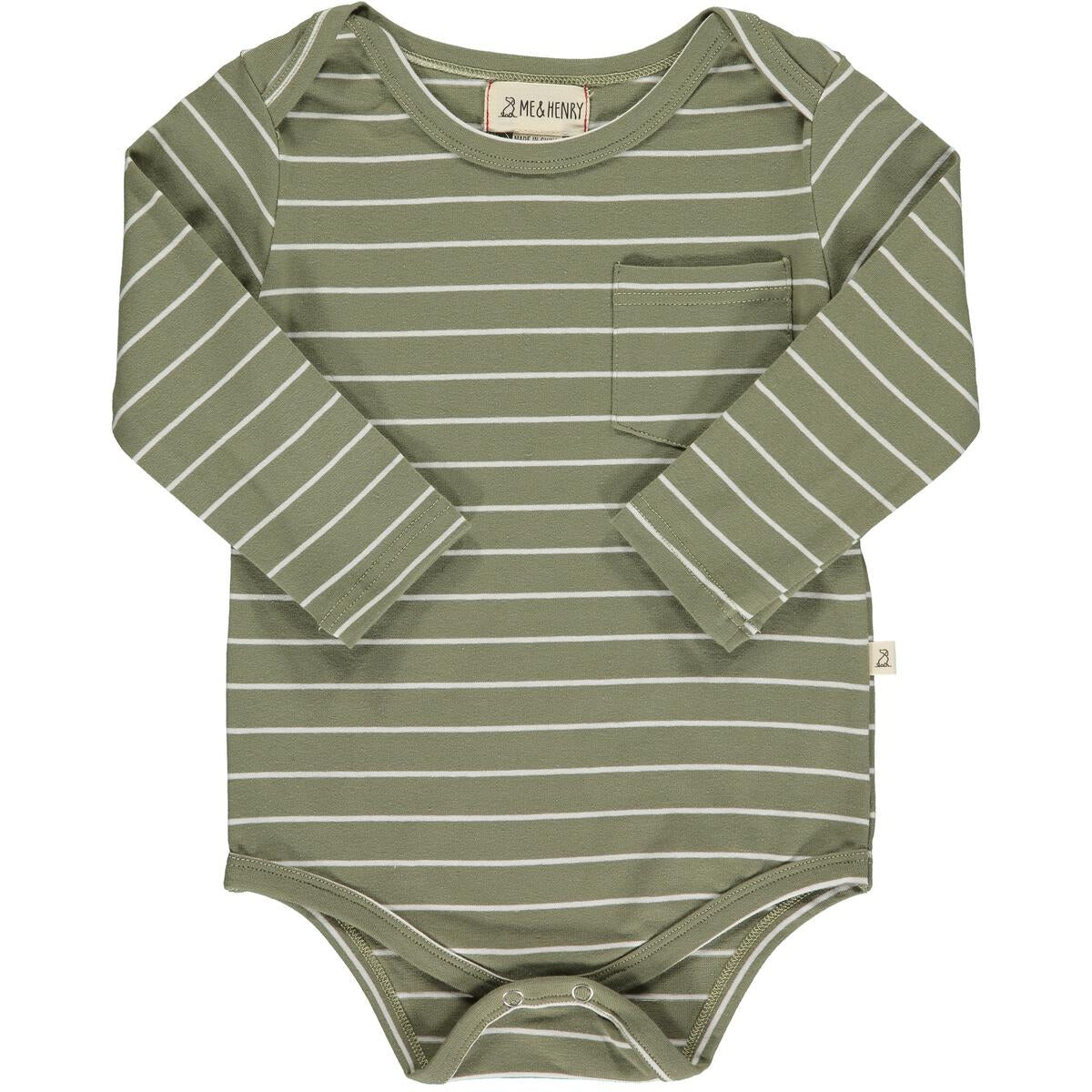 Sage Stripe Onesie