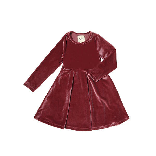 Merilee Cranberry Velvet Dress