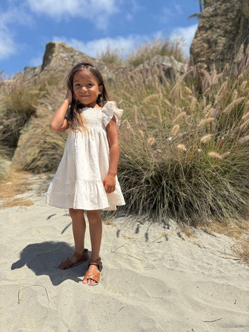 Arie-Stone Smocked Dress
