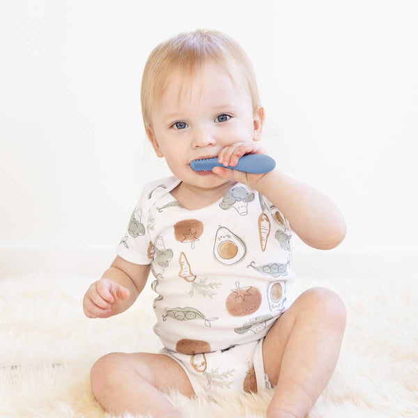 ezpz - Baby-Led™ Toothbrush (Baby 3+ months): Pewter
