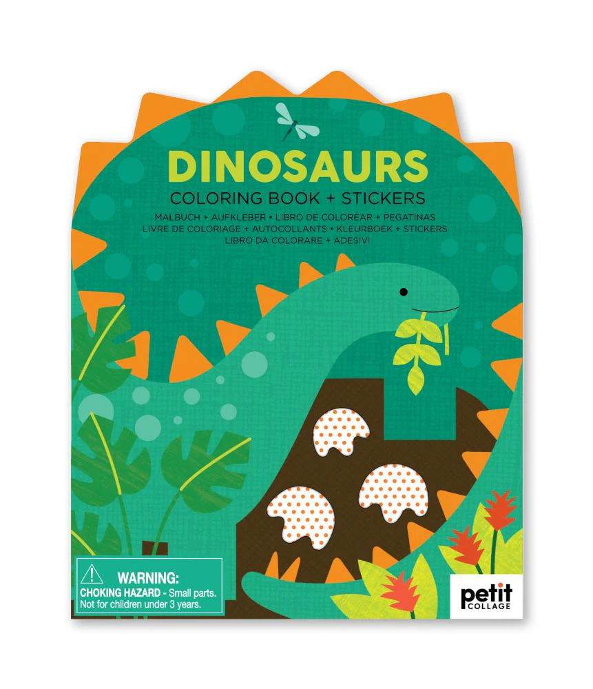 Dinosaurs Coloring Book + Stickers