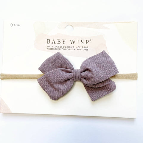 Baby Wisp - Emma  Fabric Baby Bow Infant Headbands: Mauve
