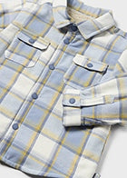 Blue Plaid Lined Button Shirt