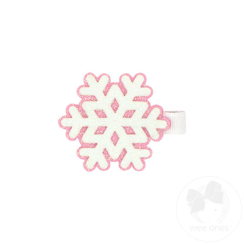 Snowflake Glitter Holiday Hair Clip