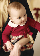 Red Sweater/Plaid Dress