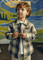 Blue Plaid Zip Jacket