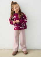 Raspberry Bow Sweater Pant Set