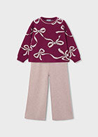 Raspberry Bow Sweater Pant Set