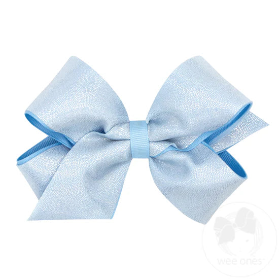 Medium Mirror Dot and Grosgrain Overlay Bow