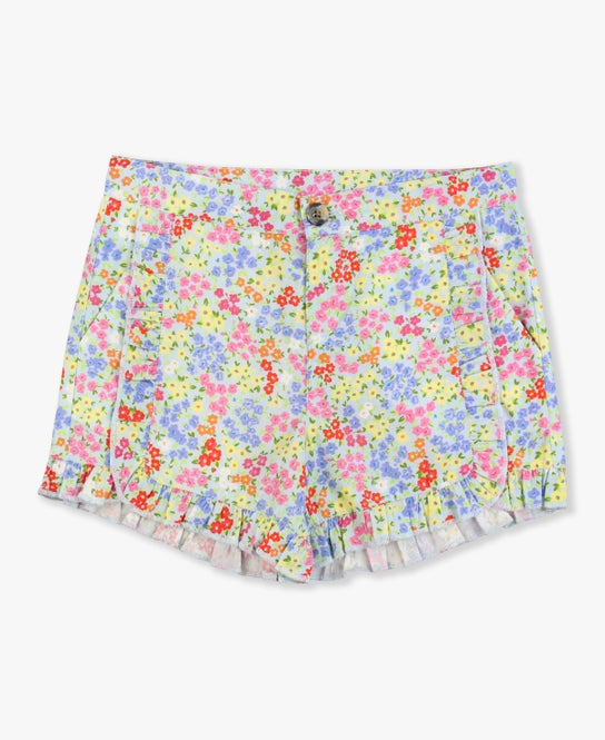 Pedaling Around Ruffle Trim Shorts