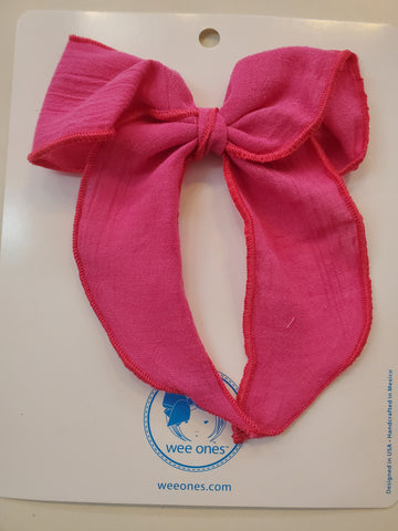 Cotton Gauze Bow with Whimsy Tails
