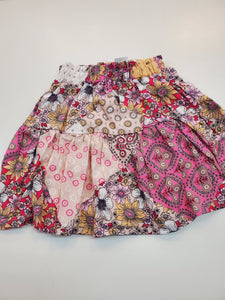 Hot Pink Patchwork Tier Skirt