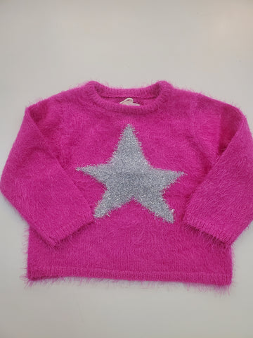 Rose Violet Star Furry Sweater