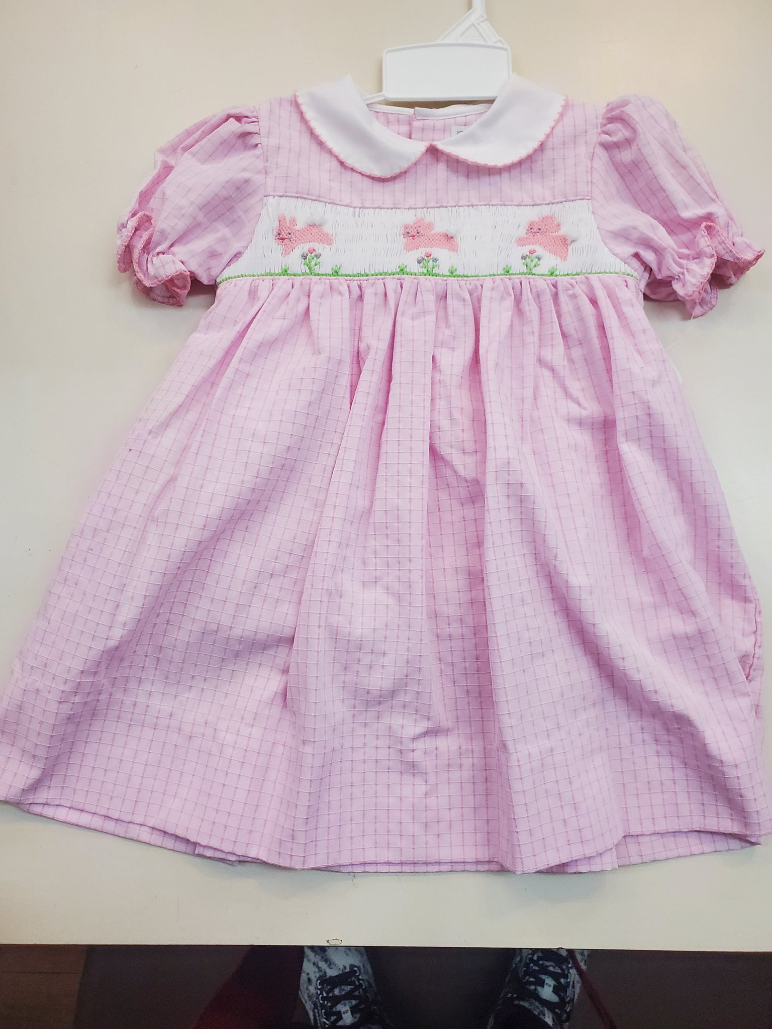 Pink Smocked Bunny Dress