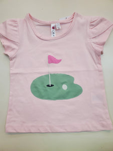 Pink Golf Applique Tee
