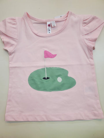 Pink Golf Applique Tee