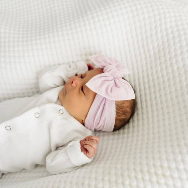 Baby Bling Bows - Baby Bling® The Original Knot soft nylon headband: Ivory