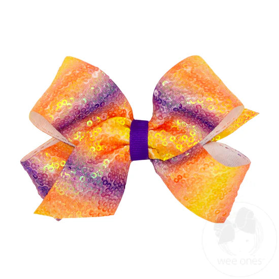 Medium Ombre Stripe Sequin Bow