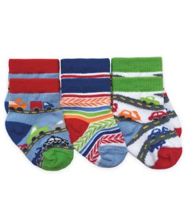 Vehicles Crew Ankle Socks: Infant-3 pack