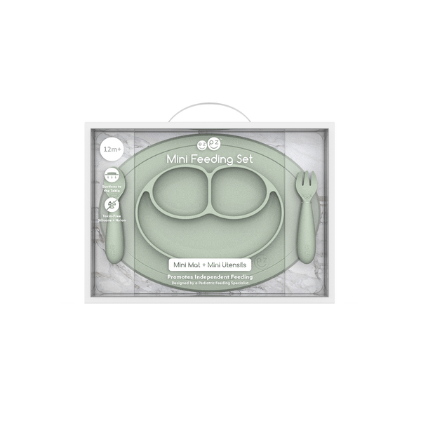 ezpz - Mini Feeding Set (Toddler 12+ months): Sage