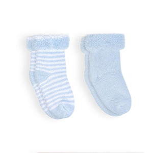 Kushies Baby - Baby Socks Terry - Pack Of 2 Blue 0-3M