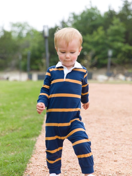 Navy & Honey Stripe Rugby Romper