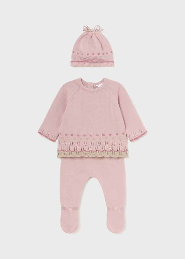 Pink 3 pc. Sweater Set