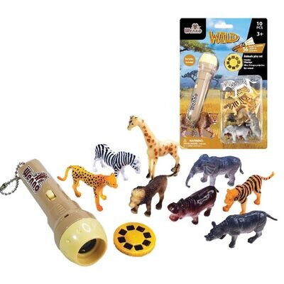 Wild Animals Playset w/Torch Projector