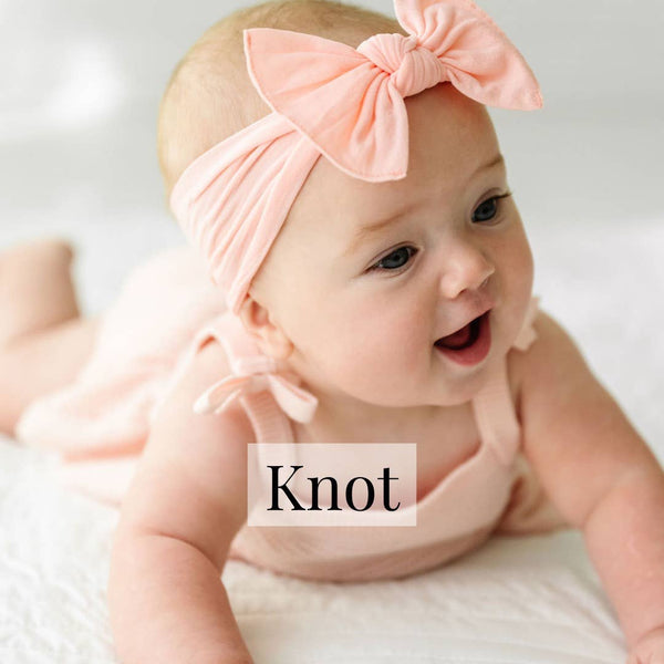 Baby Bling Bows - Baby Bling® The Original Knot soft nylon headband: Ivory
