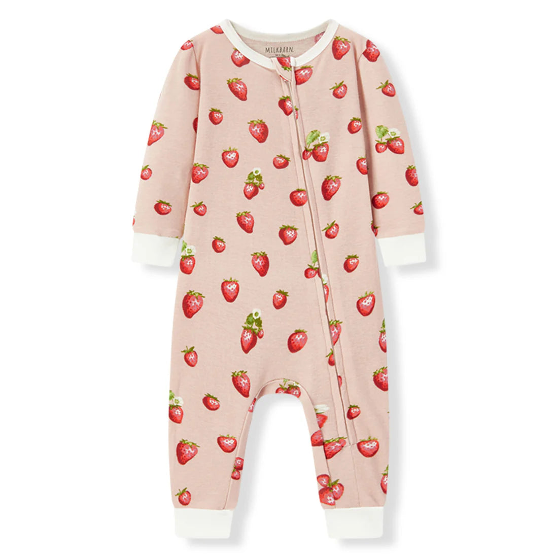 Strawberry Organic Cotton Zipper Pajamas