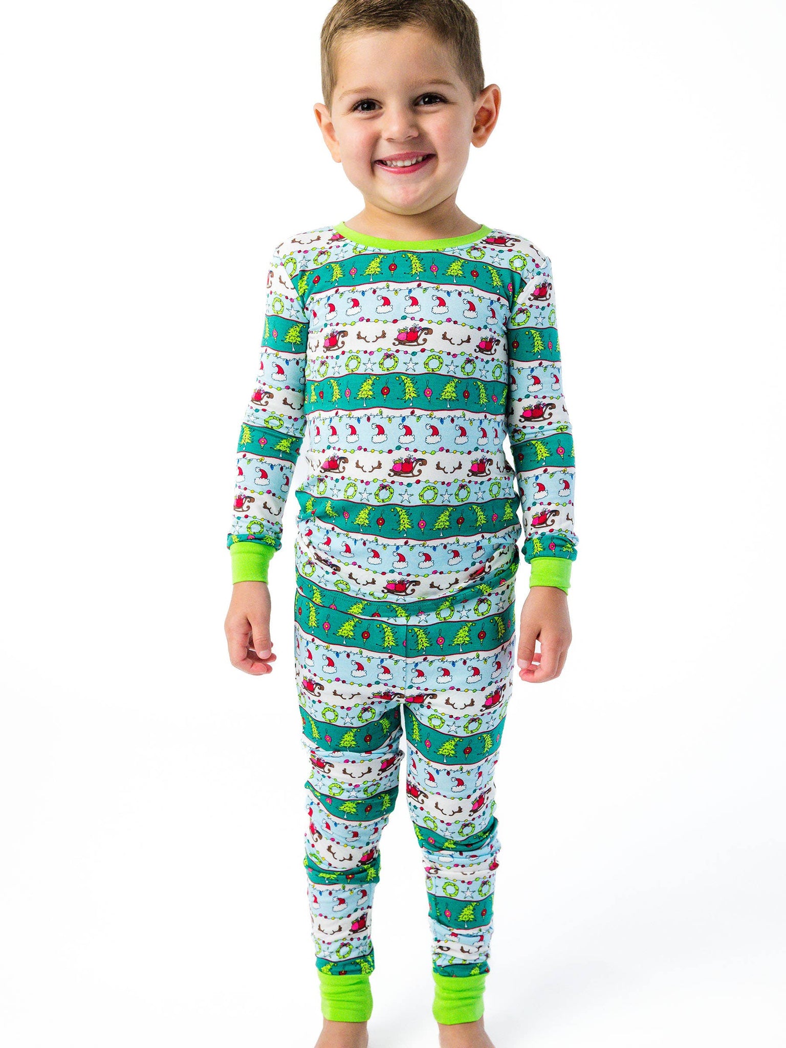 RuffleButts + RuggedButts - SoftSnooze™ Kids Bamboo Viscose Festive Fair Isle Long Sleeve Pajama Set
: Multi-Color / 3T