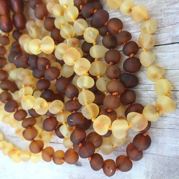 R.B. Amber Jewelry - Raw Honey Baltic Amber Necklace: Standard Hang Tag / 14-15 inches