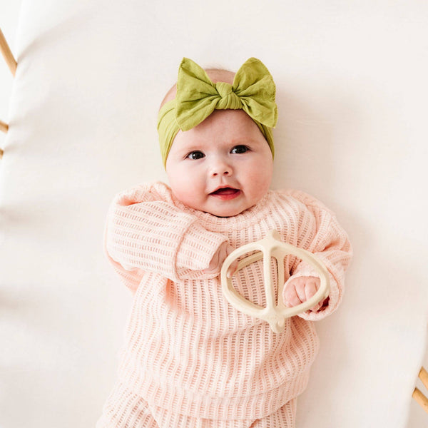 Baby Bling Bows - Baby Bling® The Original Knot soft nylon headband: Ivory
