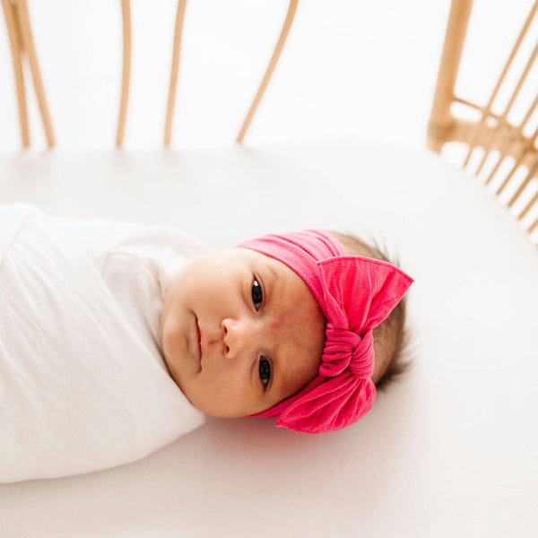 Baby Bling Bows - Baby Bling® The Original Knot soft nylon headband: Ivory