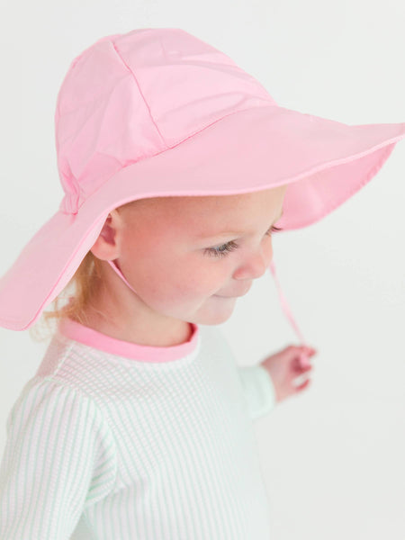 RuffleButts + RuggedButts - Kids Pink Sun Protective Hat: 6-12m