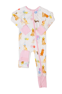 Pink Dog Party Romper