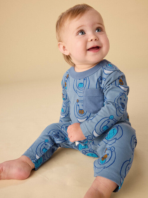 Moon Bear Long Sleeve Romper