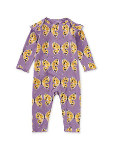 Dragon Swallowtail Butterfly Ruffle Sleeve Romper
