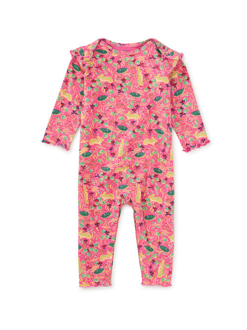 Rabbits and Turtles Ruffled Sleeve Romper