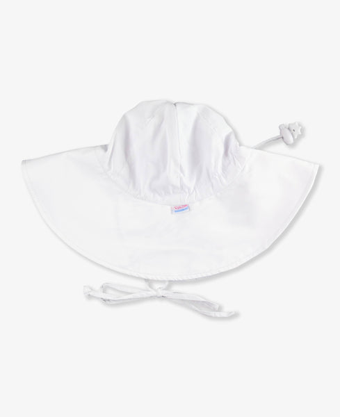 RuffleButts + RuggedButts - Kids White Sun Protective Hat: 0-6m