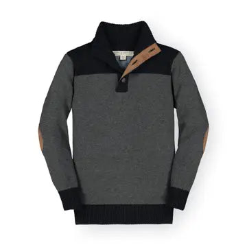Black/Grey Contrast Sweater w/Elbow Patches