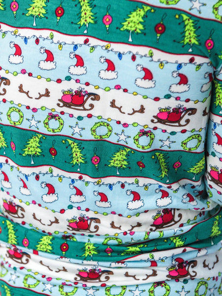 RuffleButts + RuggedButts - SoftSnooze™ Kids Bamboo Viscose Festive Fair Isle Long Sleeve Pajama Set
: Multi-Color / 7/8