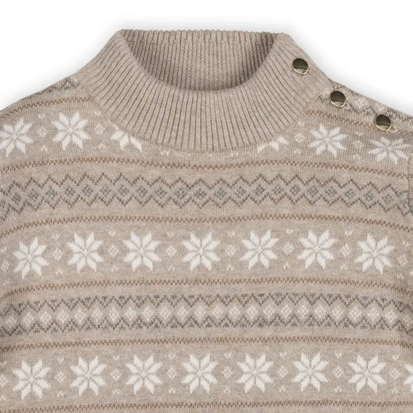 Light Taupe Snowflake Sweater Dress