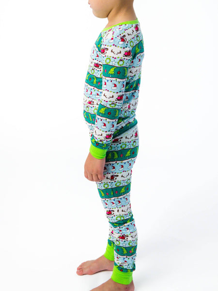 RuffleButts + RuggedButts - SoftSnooze™ Kids Bamboo Viscose Festive Fair Isle Long Sleeve Pajama Set
: Multi-Color / 3T